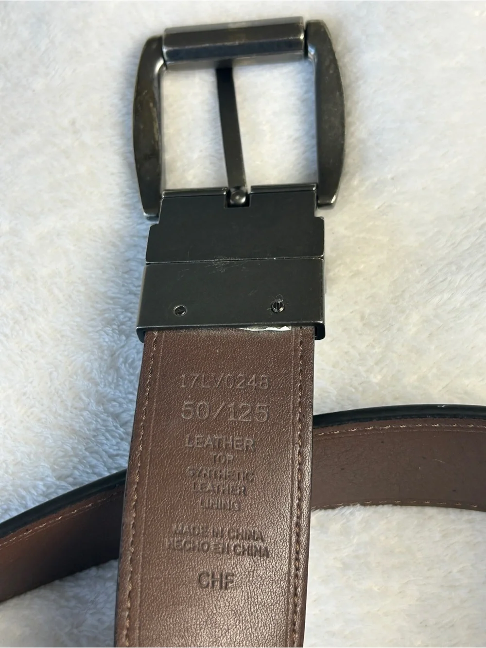 Levi’s Black Leather Belt with Brushed Metal Buckle - Size 50